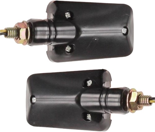 Knipperlicht Set Oranje Zwart Vierkant E-keur Derbi Senda / Derbi Gpr 50 / Aprilia RS 50 / Aprilia SX 50 / Universeel Scooter / Bromfiets / Motorfiets-2