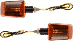 Knipperlicht Set Oranje Zwart Vierkant E-keur Derbi Senda / Derbi Gpr 50 / Aprilia RS 50 / Aprilia SX 50 / Universeel Scooter / Bromfiets / Motorfiets