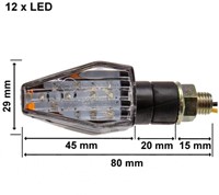 Knipperlicht Set Led (Zwart) Derbi Senda / Derbi Gpr 50 / Aprilia RS 50 / Aprilia SX 50 / Universeel Scooter / Bromfiets / Motorfiets-2