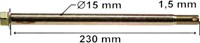 Achterwielas Derbi Senda DRD / Senda EVO (lengte 230mm X 15mm) -2