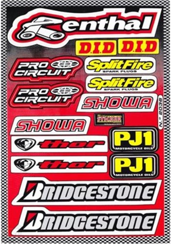 Stickerset Sponsor Bridgestone / Showa 33x22cm