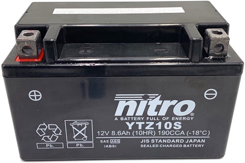 Accu Nitro YTZ10-S 12volt 8.6Ah 150 x 87 x 93mm Onderhoudsvrij (GEL)