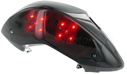 Achterlicht Led STR8 Blackline Yamaha Jog R / MBK Mach Met Ingebouwde Knipperlichten 