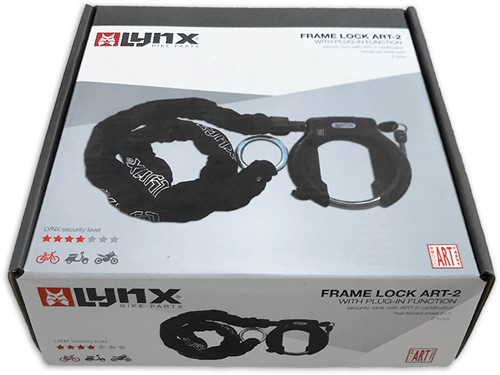 Fiets Ringslot Lynx ART-2 74mm Lazo + Ketting Gehard staal zwart 
