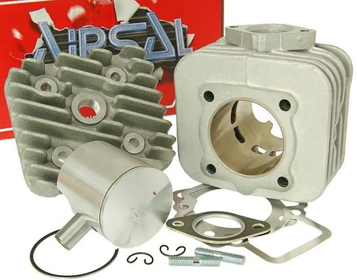 Cilinder 70cc Airsal Aprilia 2T / Derbi 2T / Piaggio 2T / Gilera 2T / Vespa 2T / Italjet 2T 46mm Luchtgekoeld T6 47.6mm Aluminium Nikasil