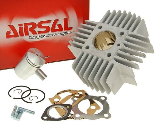 Cilinder Airsal Racing T6 50cc 38mm T6 Puch Maxi (7 Koelribben)
