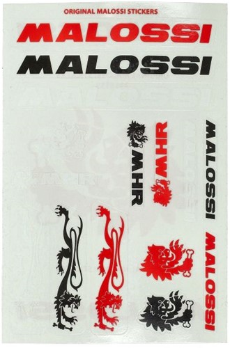 Sticker Set 12 Delig Zwart - Rood (Malossi) Sponsor 3314153
