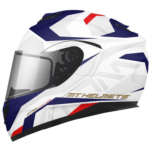 Systeemhelm MT helmets Atom Skill Glans Wit Maat S - 55-56cm
