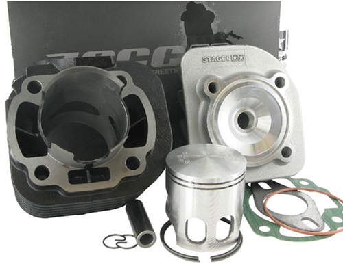 Cilinder Stage6 70cc Streetrace Gietijzer Cpi Oliver / Cpi Hussar / Cpi Popcorn / Cpi Aragon / Generic Creacker / Malaguti F12R Lucht Gekoeld / Keeway Fact / Hurricane S6-7219560 (Zuigerpen 12mm)