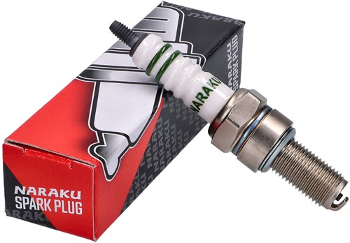 Bougie Naraku 10-R8-LB (CR8EB) Piaggio Zip 2000 4t / Vespa Lx 50 4t 2v / Vespa Sprint 4t 2v / Vespa Primavera 4t 2v / Piaggio Liberty 4t 2v / Aprillia Sport City 4t / Malaguti Centro 4t