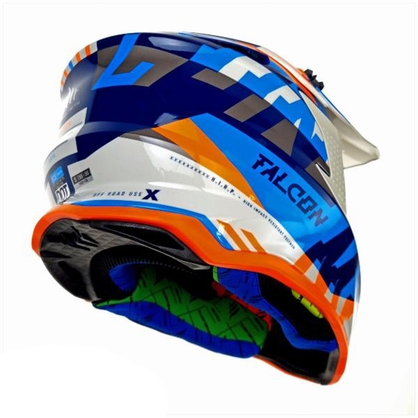 een vergoeding Knikken Oude man Crosshelm MT helmets Falcon Arya Glans Blauw Oranje Maat S - 55-56cm  Cityparts