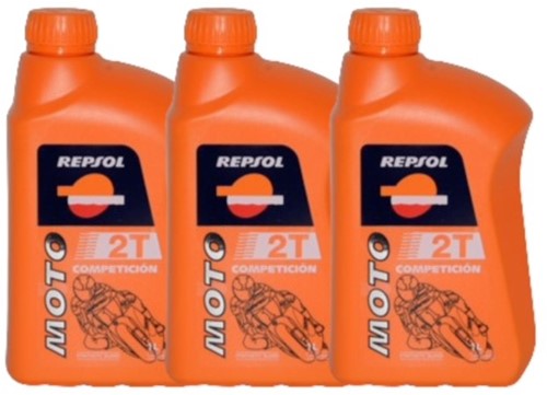 Package Bundel Fles Olie Repsol 2 Takt Mengolie 1liter Vol Synthetisch COMP