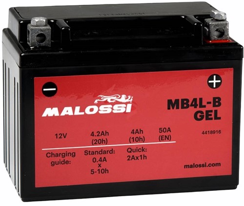 Accu Malossi MB4L-B / YTC4-L 12volt 4Ah 110x70x85mm Onderhoudsvrij (GEL) 4418916