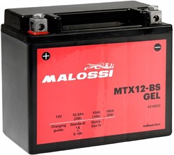 Accu Malossi MTX12-BS Gel 12volt YTX12-BS 10ah Vespa GTS / Aprillia Sport City / Gilera Runner 180 2T 4418922