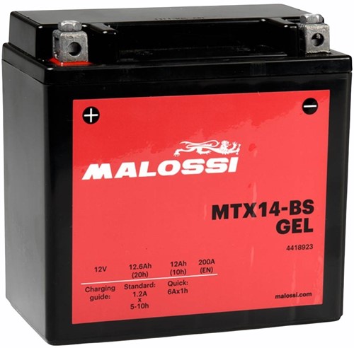 Accu Malossi MTX14-BS Gel 12volt YTX14-BS Gilera Fuoco / Gilera Nexus / Piaggio Mp3 / Vespa GTS / Vespa GTV 4418923