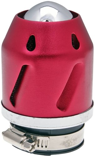 Powerfilter 101 Octane Air Box Rood metaal Rechte Aansluiting Ø42