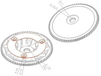 Starttandwiel Starterkrans 101 Octane Aprilia Atlantic 125 / Aprilia Mojito 125 / Aprilia Sport City 125 / Derbi Boulevard 125 / Gilera Runner VX 125 / Piaggio Fly 125 / Piaggio MP3 125 / Piaggio X7 -2