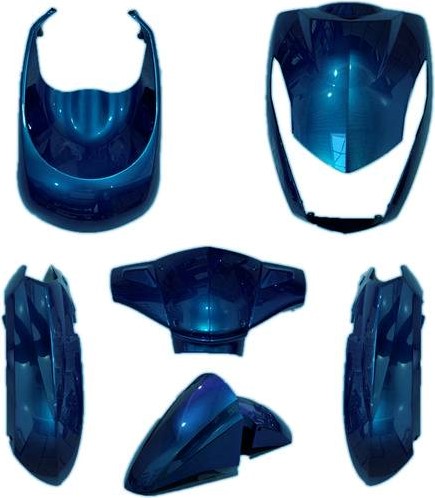 Kappenset Peugeot Kisbee Glans Blue Change Cameleon [6 Delig set]