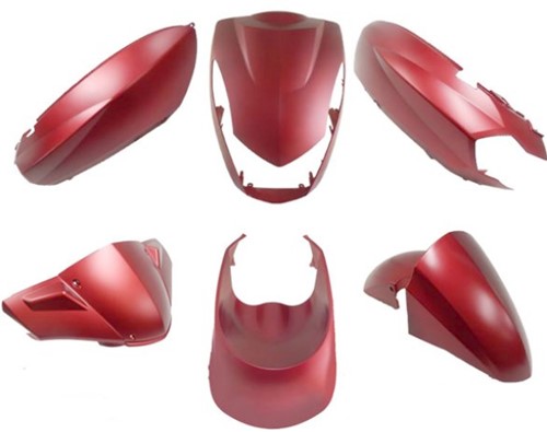 Kappenset Peugeot Kisbee Mat Rood [6 Delig set]