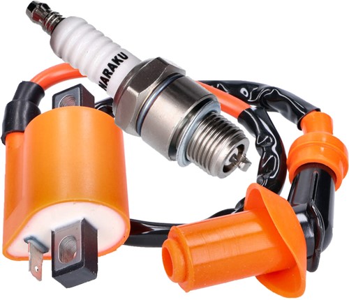 Bobine + Bougie Naraku Yamaha Aerox T/m 2012 / Yamaha Tzr 50 / Yamaha Neos / Yamaha Bws / Derbi Senda / Aprilia Sonic / Aprilia Amico