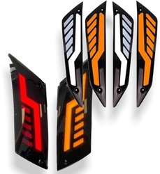 Knipperlicht Set Alpha Bliksem Piaggio Zip 2000 Achter+Voorzijde [Flow / Matrix]