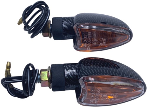 Knipperlicht Set (Carbon) Derbi Senda / Derbi Gpr 50 / Aprilia RS 50 / Aprilia SX 50 / Universeel Scooter / Bromfiets / Motorfiets - 50