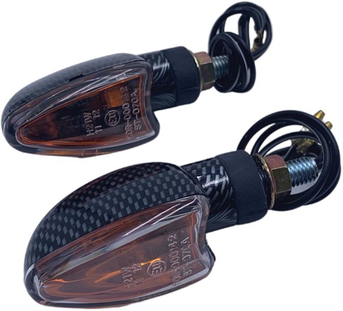 Knipperlicht Set (Carbon) Derbi Senda / Derbi Gpr 50 / Aprilia RS 50 / Aprilia SX 50 / Universeel Scooter / Bromfiets / Motorfiets - 40