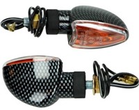 Knipperlicht Set (Carbon) Derbi Senda / Derbi Gpr 50 / Aprilia RS 50 / Aprilia SX 50 / Universeel Scooter / Bromfiets / Motorfiets