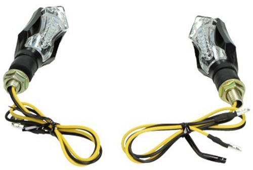 Knipperlicht Set Led (Zwart) Derbi Senda / Derbi Gpr 50 / Aprilia RS 50 / Aprilia SX 50 / Universeel Scooter / Bromfiets / Motorfiets Punt Model