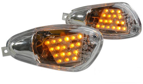 Knipperlicht Set Led voor Gilera Runner DD 50 T/m 2005 / Gilera Runner FXR 180 2t / Gilera Runner 50 ED - Voorkant