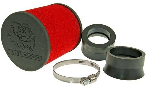Luchtfilter Malossi E16 Rond Recht Ø42 / Ø50 / Ø58.5mm Rood / Zwart 0413435