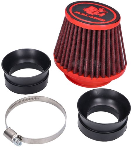 Luchtfilter Malossi E18 Kort Ø42 / Ø50 / Ø58.5mm Rood / Zwart 0417232