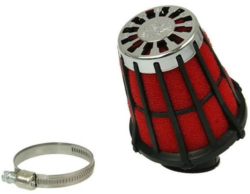 Luchtfilter Malossi E5 Open Rood Zwart Ø38mm 30° Graden 0475935 