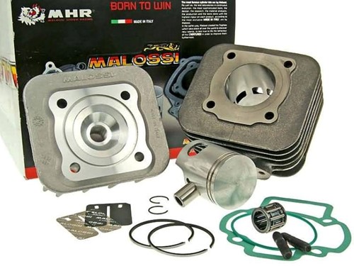 Cilinder 50cc Malossi Aprilia 2T / Derbi 2T / Piaggio 2T / Gilera 2T / Vespa 2T / Italjet 2T Luchtgekoeld + Cilinderkop Gietijzer 318520