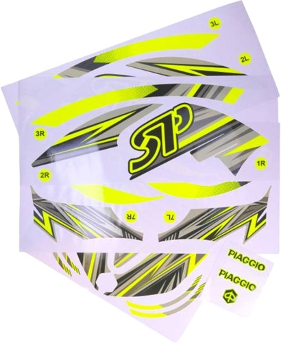Sticker Set Piaggio Zip 2000 Sp Special Fluor Geel