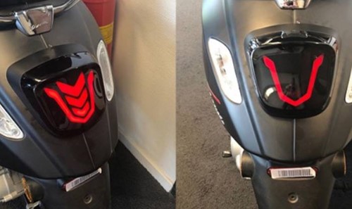 Achterlicht Led Vespa Sprint en Primavera Euro4 Mat Zwart Smoke