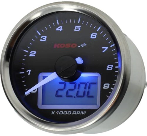 Toerenteller, Temperatuurmeter Koso D55 GP Style max 9000 tpm, 150°C-3