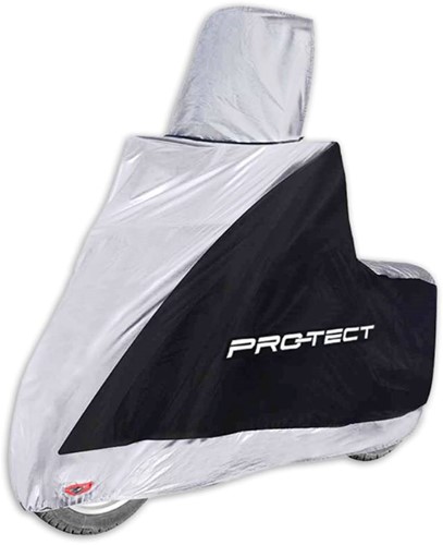 Scooterhoes Pro-tect Zwart Zilver 205 x B 85 x H 180cm Met Windscherm 