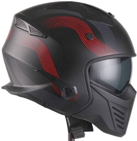 Lichaam Fokken legering Helm Vito Bruzano - Kleur Mat Zwart Rood - Maat XL Cityparts