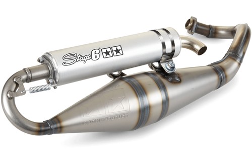Uitlaat Stage6 Pro Replica MK2 Aliminium voor Piaggio Zip 2000 2t / Vespa Lx 50 2t / Piaggio Fly 2t / Piaggio Typhoon / Gilera Runner / Gilera Dna / Gilera Ice / Piaggio Nrg
