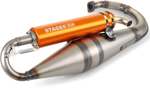 Uitlaat Stage6 Pro Replica MK2 Oranje voor Apriia Amico / Yamaha Spy / Yamaha Slider / Yamaha Bws / Yamaha Bump 