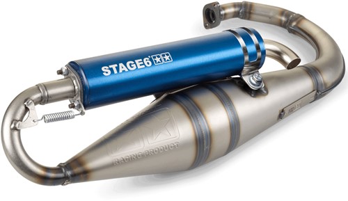 Uitlaat Stage6 Pro Replica MK2 Blauw voor Apriia Amico / Yamaha Spy / Yamaha Slider / Yamaha Bws / Yamaha Bump 