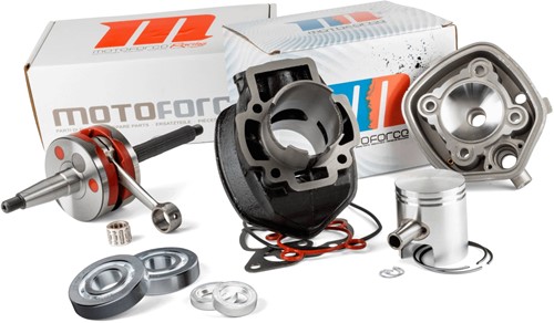 Cilinderkit + Kop Motoforce 70cc voor Gilera Runner / Gilera Dna / Sr 2005 Factory Piaggio Motor / Piaggio Nrg / Piaggio Zip 2000 SP (+Krukas en Lagerset)