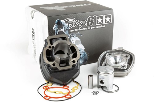 Cilinderkit + Kop Stage6 Streetrace 50cc voor Gilera Runner / Gilera Dna / Sr 2005 Factory Piaggio Motor / Piaggio Nrg / Piaggio Zip 2000 SP