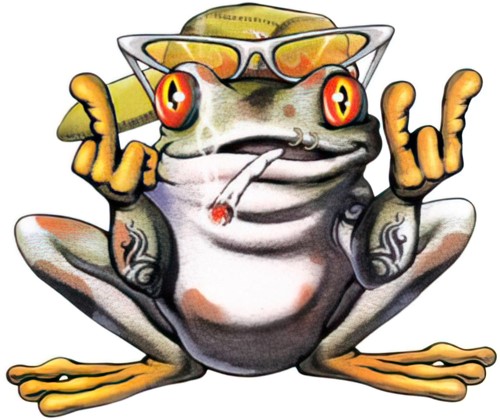 Sticker Smoking Frog - 10x8.5cm
