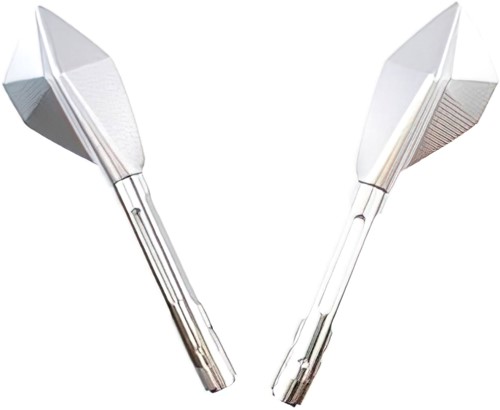 Spiegel Set CNC Zilver - Verstelbaar en Kantelbaar M8 draad - Scooter / Schakelbrommer / Motorfiets