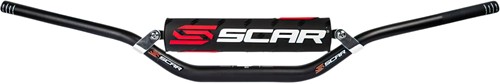 Stuur Cross Ø22mm Zwart SCAR + Stuurrol Schakelbrommer / Enduro / Super Motard