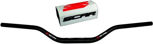 Stuur Cross Zwart Ø28mm SCAR + Stuurpad Schakelbrommer / Enduro / Super Motard