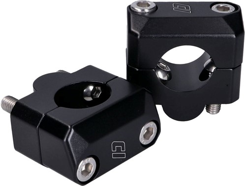 Stuurklemmen / Adapterset Doppler Zwart CNC - Voor Montage Van 28.6mm Sturen