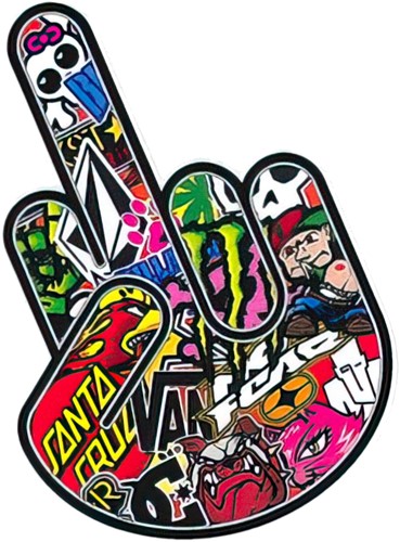 Sticker Fuck you finger Bomb 10x12cm